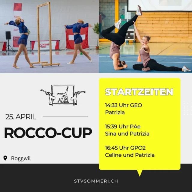 Für üsi Paar stoht bereits dä erst Wettkampf vor dä Türe! 🤩💪🏻🥳 Chum au du uf Roggwil und unterstütz die drü am Feldrand!😉

#letsgo#saison26#roccocup#paare#stvsommeri