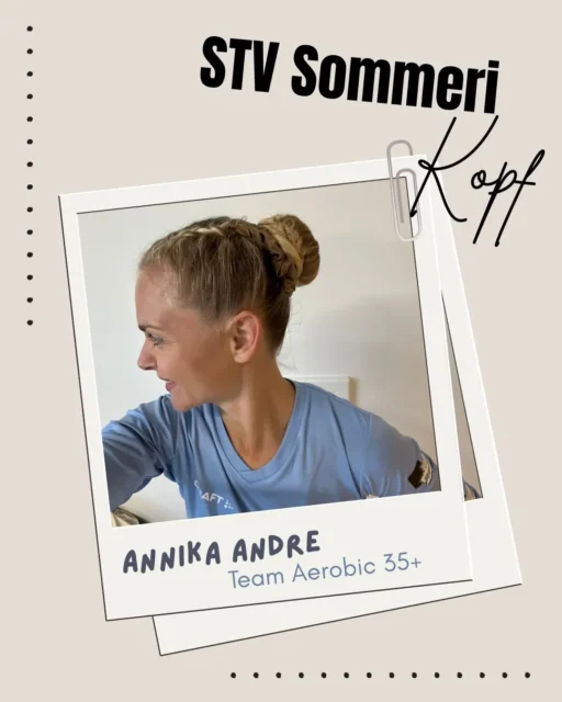 Üsen nögste STV-Chopf isch dAnnika. Sie isch nonig ewig bi üs, aber bereits scho mittedrin und voll debii!💪🏻😊 Lern au du üsi Powernudlä es biz besser kennä..!😉

#stvkopf#nextone#annika#aerobic#stvsommeri