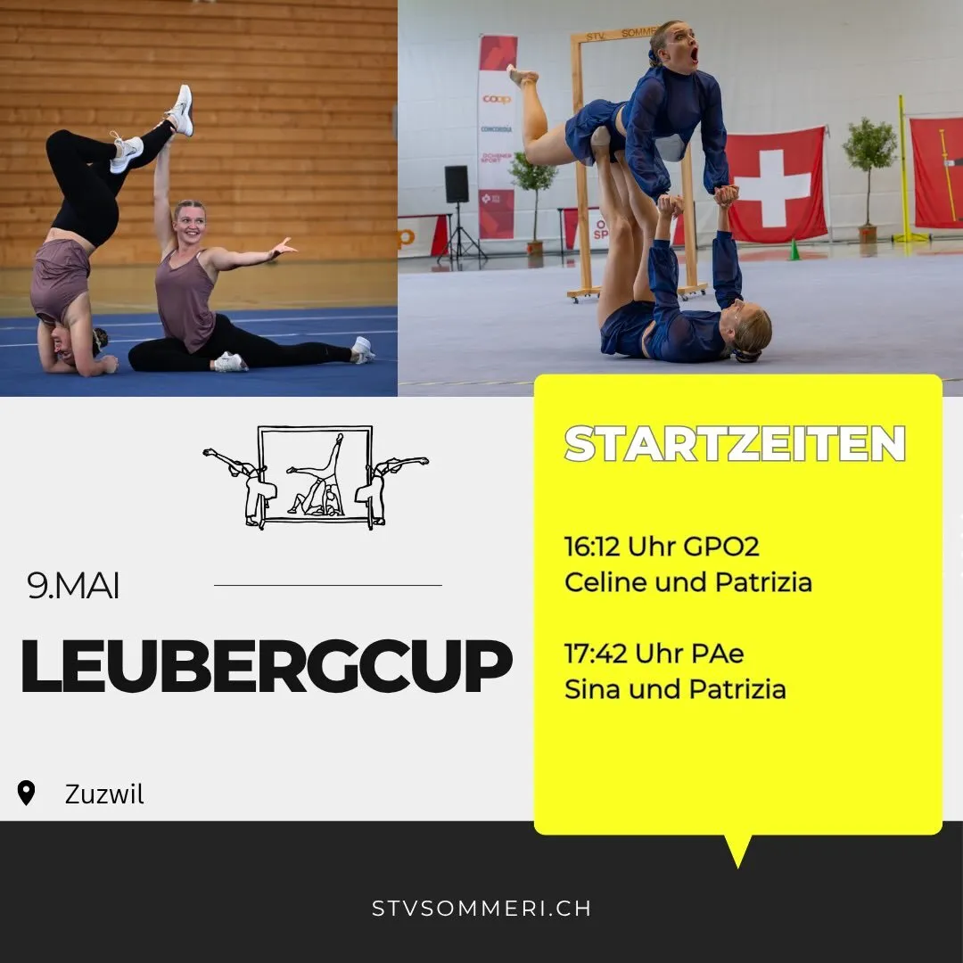 Es stoht bereits dä zweiti Wettkampf für üsi Paar ah!💪🏻🤩 Sie freued sich nochme glungene erste Wettkampf z‘zeigä, a was sie ide letschte Wuche nomol gfiilet hend!🥳 Also chum doch au!😉

#leubergcup#paare#letsdothis#stvsommeri
